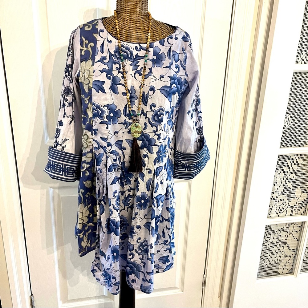 Sapphire Bohemian Cotton Tunic ,Sz, XXS